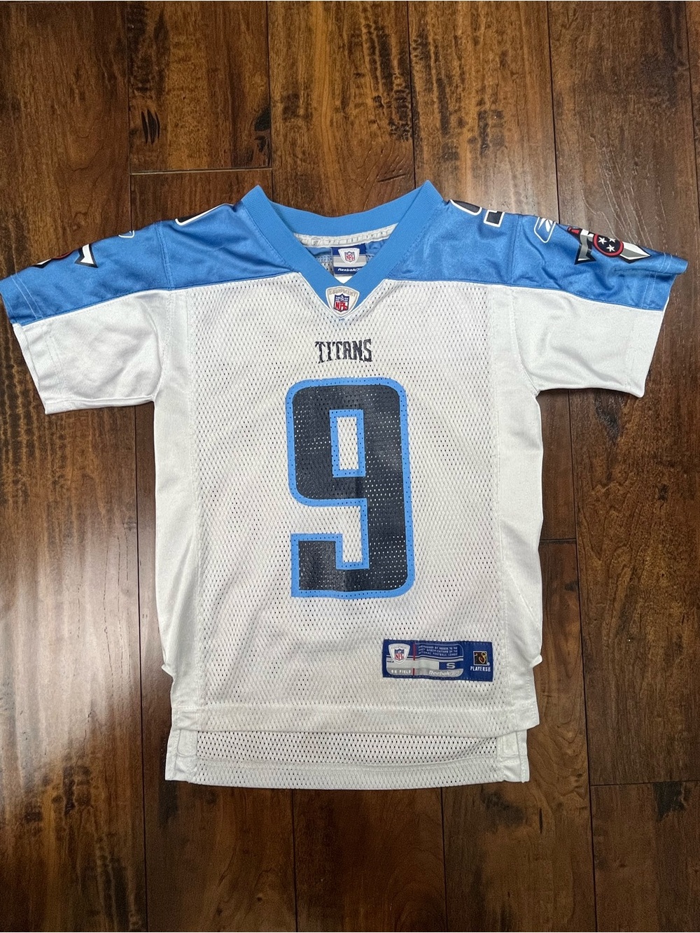 Reebok Tennessee Titans Jersey White McNair 9 NFL Football Youth Small (8).